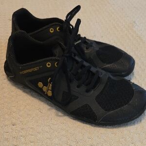 Vivo barefoot Black and Gold Athletic Shoes with Mid-Top Design